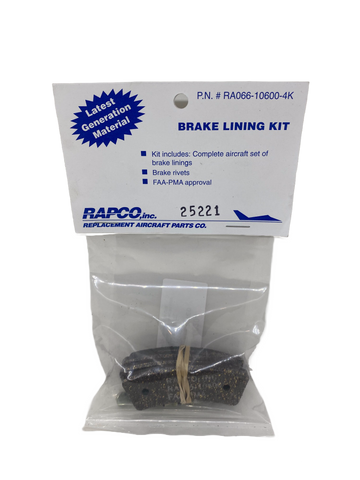 Rapco RA066-10600-4K Brake Lining Kit - 4 Pack